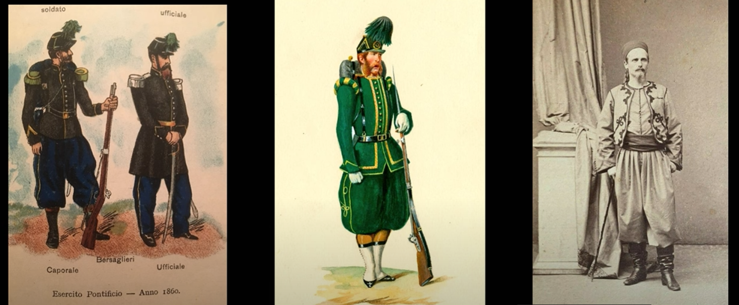 Soldiers of the multinational Papal Army of 1860