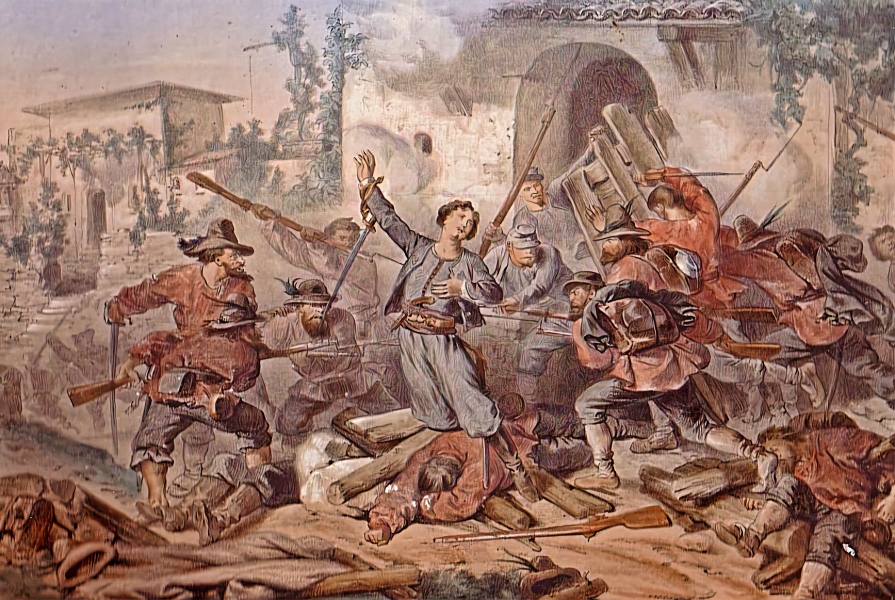Painting depicting close combat during the 1867 campaign