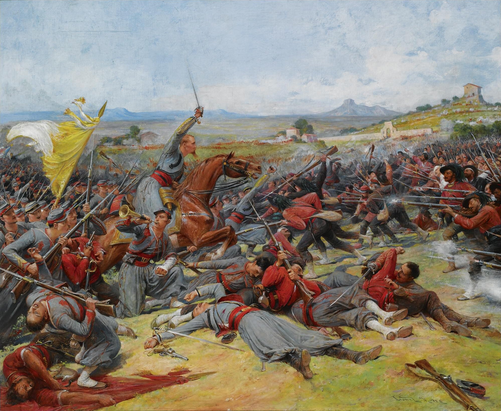 Painting of the Battle of Mentana, by Lionel Royer