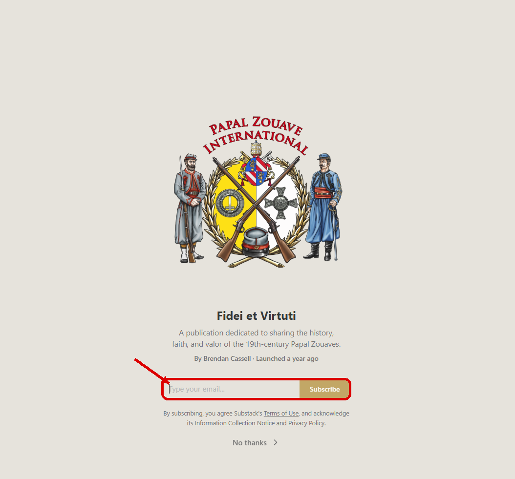 Step 1: Subscribe to Fidei et Virtuti