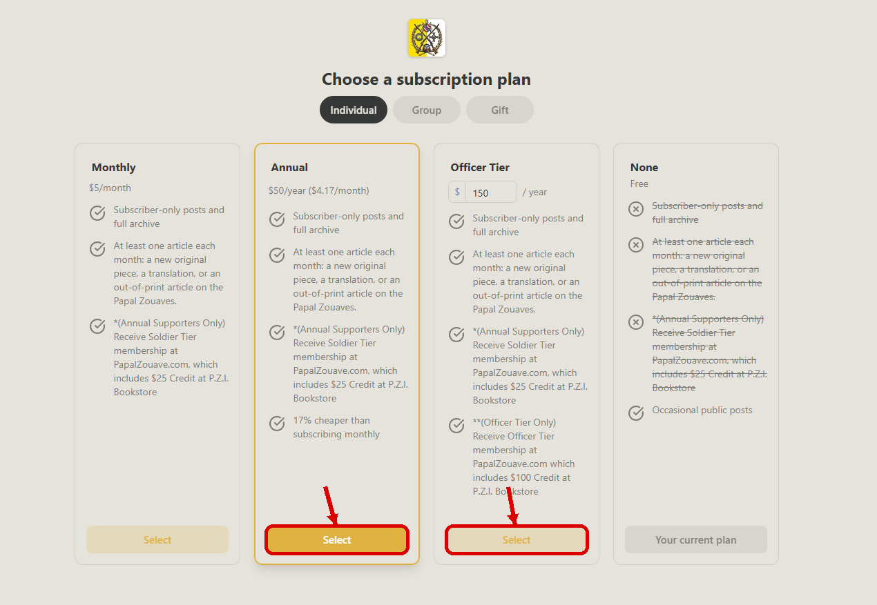Step 2: Choose your membership tier